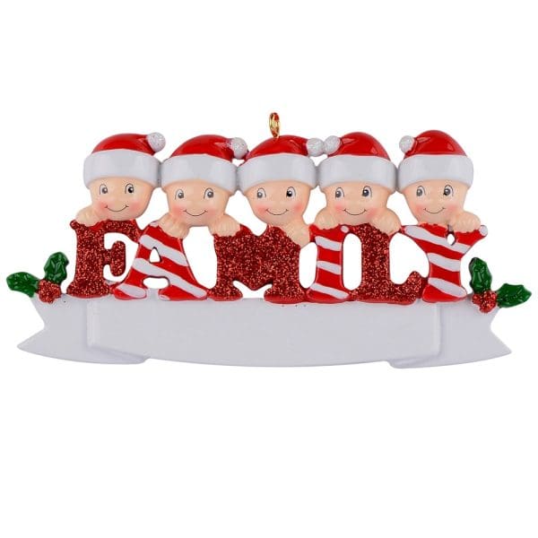 Maxora Sparkle Family Ornament of 5