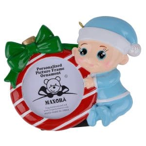 Maxora Photo frame Ornament for Baby Boy 1st Christmas