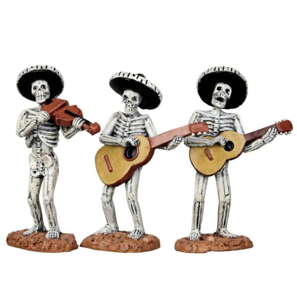 Skeleton Mariachi Band, Set Of 3