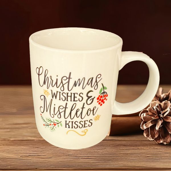 Posh Mug - Christmas Wishes & Mistletoe Kisses 310ml