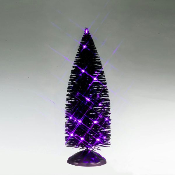 Black Bristle Tree With Purple Lights